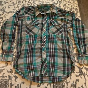 Men’s Outlaw Western Wear Pearl Snap Shirt Size Large